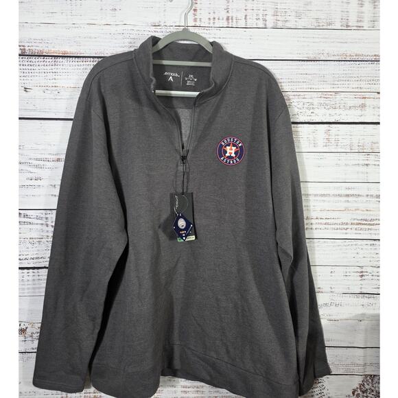 MLB Houston Astros Antigua heather charcoal quarter-zip pullover 2xl - Picture 1 of 4